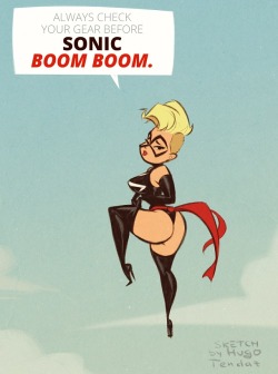   Ms. Marvel - Sonic Boom Boom - Cartoony PinUp Sketch  Newgrounds