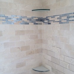 The new glass mosaics and tile I picked out for my new bathroom!