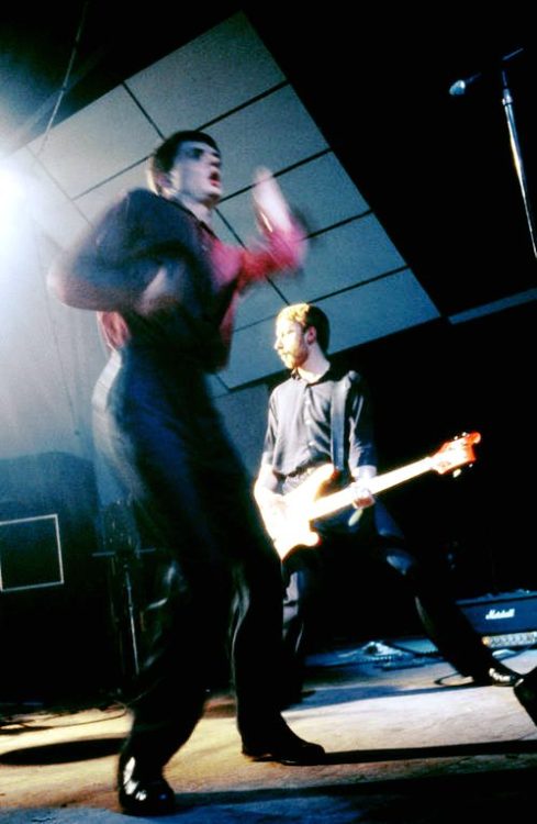 Joy Division’s Ian Curtis and Peter Hook live at the Electric