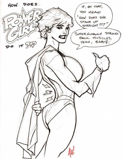 geekearth:  Adam Hughes - Power Girl Sketches