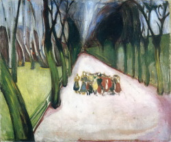 wetreesinart:  Edvard Munch, Enfants sur la route, 1906 