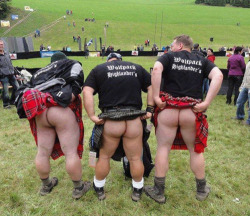 Flashing men in kilts