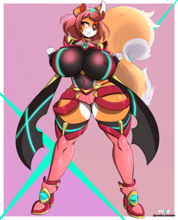 fyxefox: A commission for Ghostbane! Fyxe dressed as Pyra from