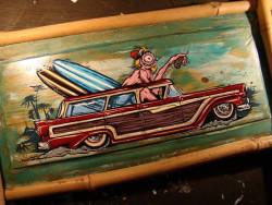 wiktorliszkowski:  Surf Art! Enamel on wood!