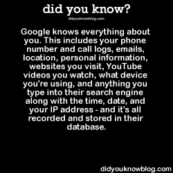 did-you-kno:  Google knows everything about you. This includes