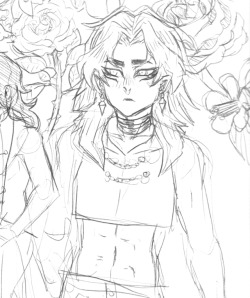 aaomeanie:Marik scribble. He looks p good surrounded by flowers!