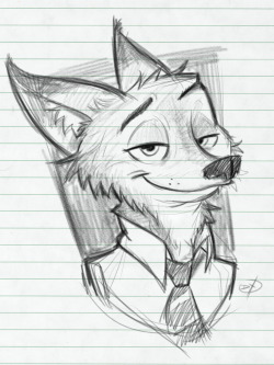 xmasterdelux:    Sketch Nick Wild - Zootropolis   