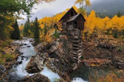 sixpenceee:  The abandoned Crystal Mill located in Colorado. It