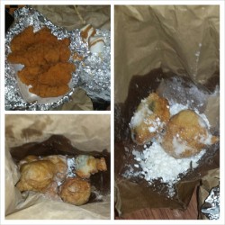 Chicken, fried oreos, Zeppoles, and marshmallows with caramel