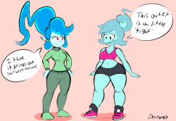 angstrom-nsfw:  deafernix: Lucy and Ember swap outfits! Ember