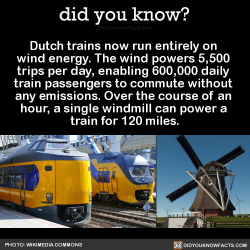 did-you-kno:Dutch trains now run entirely on  wind energy. The