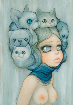 camilladerricoart:  Camilla d'Errico “Mademoiselle Gatto” for Thinkspace Gallery Feb 28th