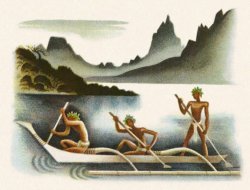 Illustration by Miguel Covarrubias, from Typee: A Romance of the South Seas, by Herman Melville. Via Book Graphics.