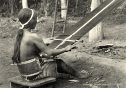     Igorot weaver, northern Luzon Island, Philippines, 1920-1940.
