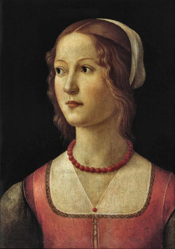 oldpainting:  Domenico Ghirlandaio - Portrait of a Young Woman
