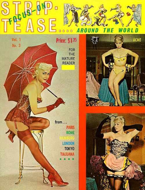 Jody Lawrence appears on the cover of ‘Focus On STRIP-TEASE’ (Vol.1 - No.3) magazine; published in the early 60’s.. She’s photographed wearing her “Little Red Riding Hood” dance costume..