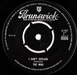 lpcoverart:  THE WHO I Can’t Explain 1965 UK BRUNSWICK RECORDS