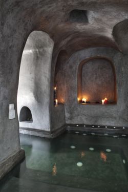 lovenaturepics:  Andronis Indoor Pool Cave in Oia Santorini,