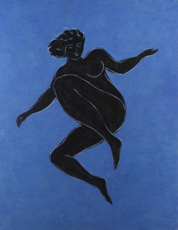 dappledwithshadow:Black Venus on Blue Background, Pierre Boncampain,