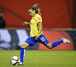 wwcdaily:   Marta of Brazil celebrates scoring her penalty goal