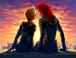nijuukoo:  Will you kiss me until the sun disappears? Gay sunset