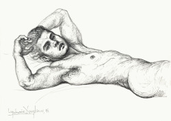 lyubomir-naydenov: “Male nude”, 2015Pencil on paper, h. 21