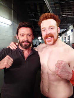 :  @WWESheamus: Backstage at #Raw with Mr @RealHughJackman about