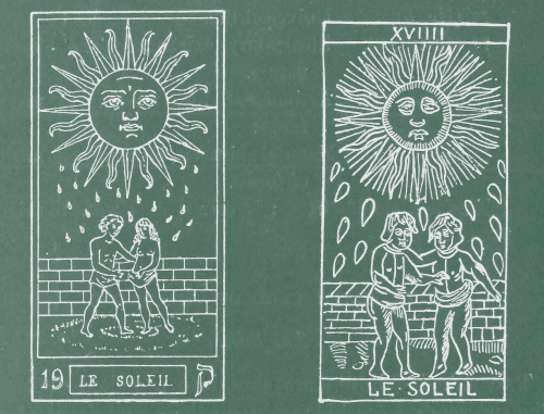 nemfrog:  The sun tarot card. The tarot of the Bohemians. 1896.