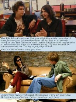 melucami25:  Arctic Monkeys talks about Julian Casablancas and