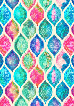 bestonlinecreations:  Watercolor Ogee Patchwork Patternby Micklyn