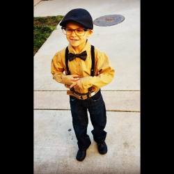 My little Lolo!!! Eeeeeeee As an “old man” for school!