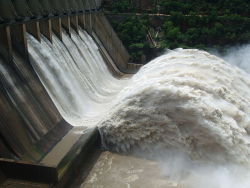 bacteriia:  Srisailam dam with gates open 