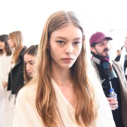 lsyorg:  Ondria Hardin backstage at Calvin Klein F/W 2015  