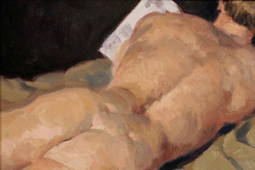 beyond-the-pale:Gregory Hull (Born 1950) Nude Reading Skinner