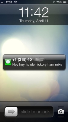 chesnaaught:  who is ole hickory ham mike and why is he texting