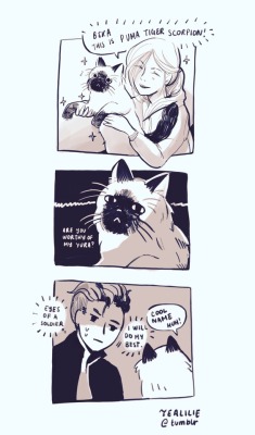 tealilie-art:Cat approval is important.