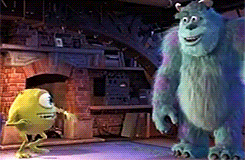 riddlemetom:  Mike and Sully play charades in a trailer specifically