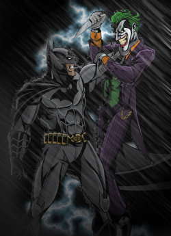 andresisbatman:  Batman vs. Joker IN COLOR by ~TimelessUnknown