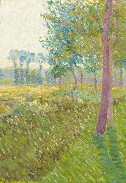 poboh:  Peupliers au bord d’un champ, Gustave Loiseau. French