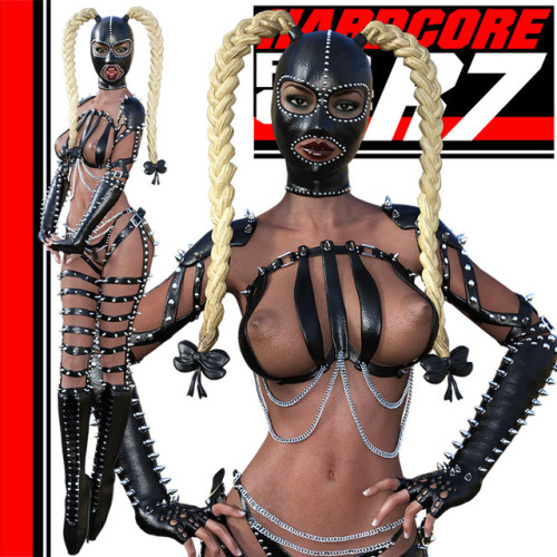 Brand new bondage set from head to toe created by powerage! Comes with bondage leather outfit complete with mask and braids! Ready for Daz Studio 4.8  and Genesis 3 Female. This is 15% off until 5/6/2017 so check it out! Hardcore-R7 For G3 Females  http:/
