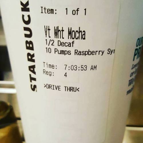cruciphix:  babyfairy:  teamnowalls:   theblacknerd: Today I formally put in my two weeks at Starbucks so let’s take a look back on the worst drinks I’ve ever had to make.  im the white mocha with 10 pumps of raspberry    @nintendogamegirl   i’d