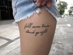 octorquid:  “Fall seven times stand up eight” Tattoo