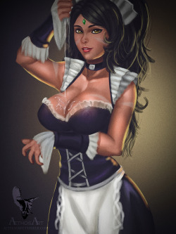 aethosart:  Nidalee French maid 1 