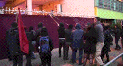 kropotkindersurprise:April 2 2015 - Housing activists pull down