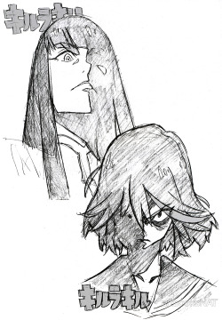 artbooksnat:Kill la Kill (キルラキル)Satsuki, Ryuko, and