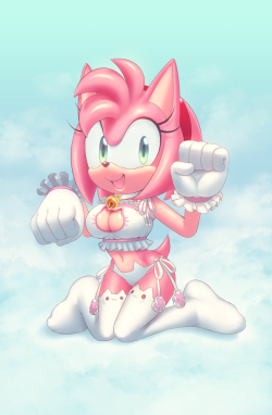 siffers:  Amy Rose wearing a cute kitty keyhole lingerie.I did