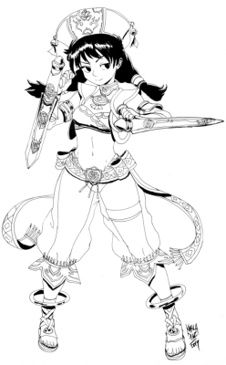 karladiazc:Inks for a commission, Talim from Soul Calibur 4 and