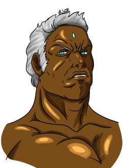 I went over my Urien sketch in sai. Unblended (Right) and Blended