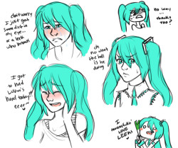 drew up some miku expressions cause i don’t draw her much