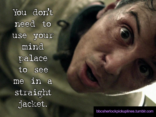 “You don’t need to use your mind palace to see me in a straight jacket.”